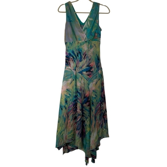 Rabbit Rabbit Rabbit Dress Asymmetrical Babydoll V-neck Drop Waist Fairy Sz 12 - Picture 1 of 14